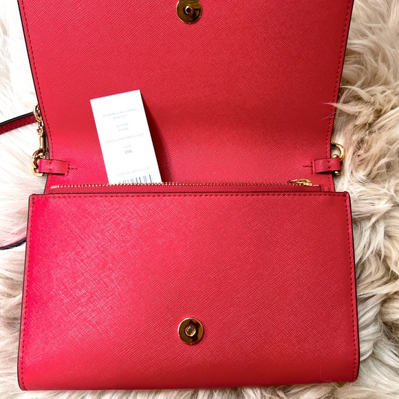 Tory Burch Robinson Chain Wallet / Mini Bag in Bright Red - New with Tags! - Picture 11 of 15